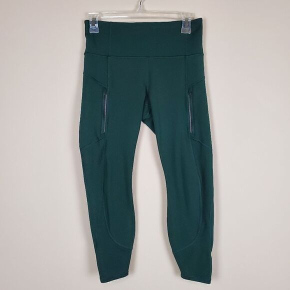 Athleta Green Cropped Leggings Size Small - Picture 1 of 10